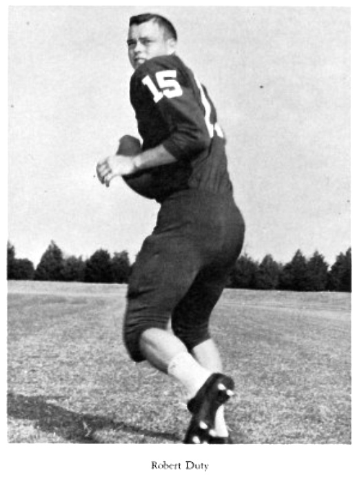 Robert Duty in a sports media photo at North Texas State University, 1960.