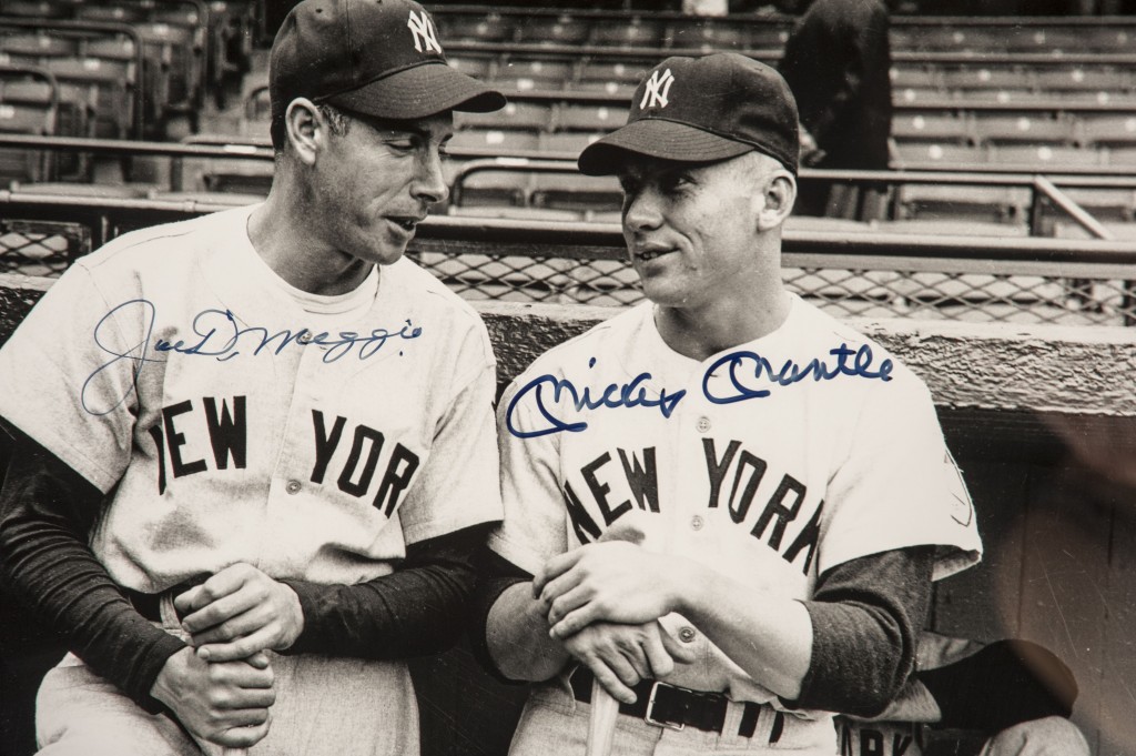 Joe DiMaggio and Mickey Mantle as rookies on the 1951 New York Yankees team.